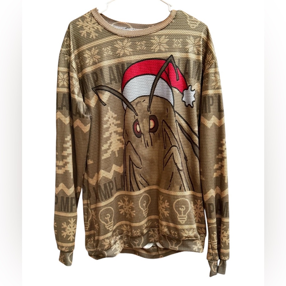 Men’s Ugly Christmas Moth Lamp Sweatshirt sz Large
